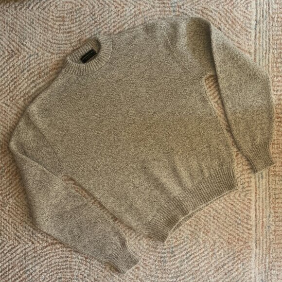American Vintage Sweaters - VINTAGE Continental Oatmeal Crewneck Wool Sweater Made in USA